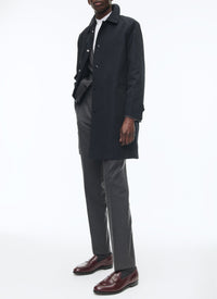 Water-repellent coat with button fastening - Navy