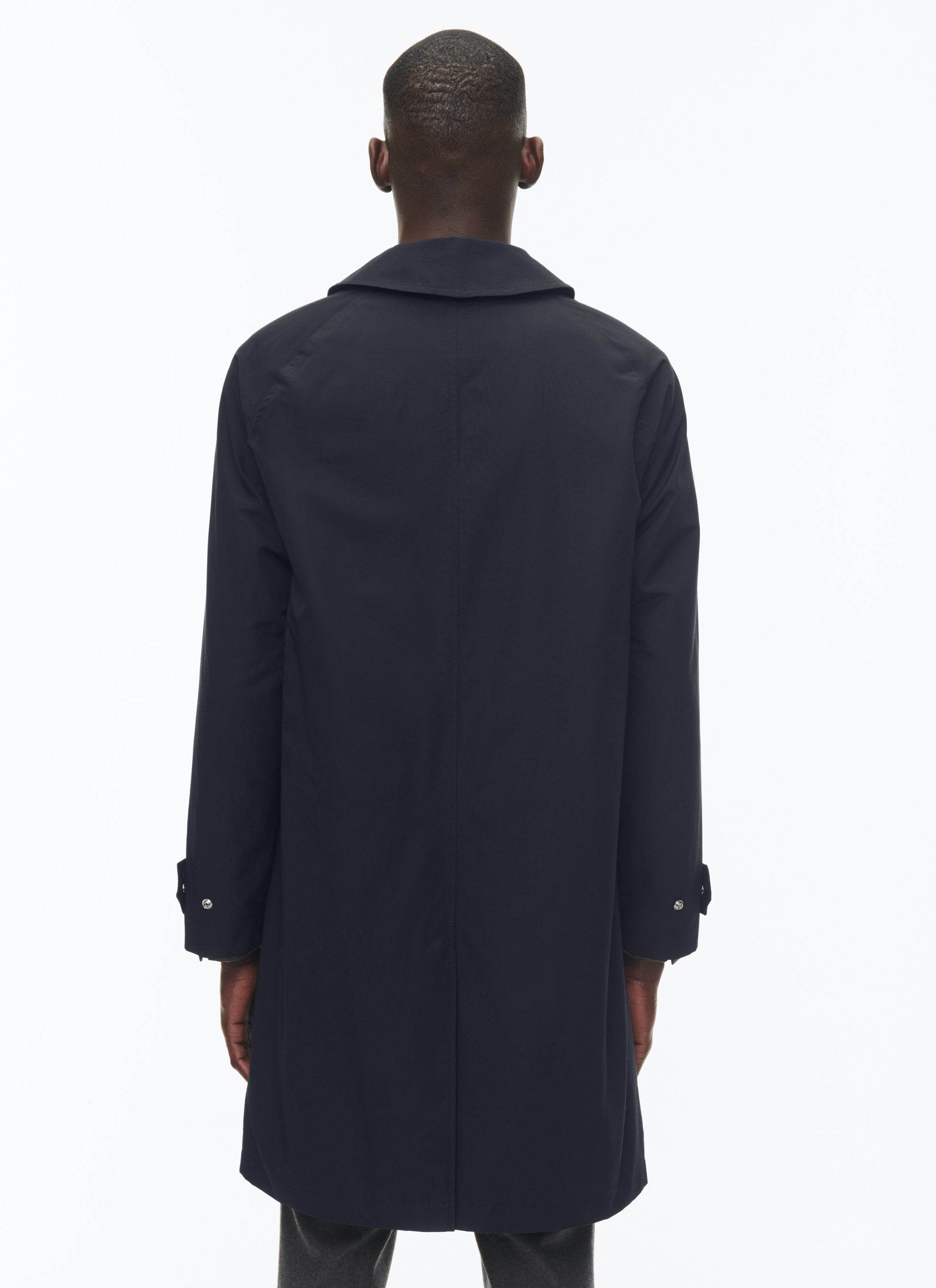 Water-repellent coat with button fastening - Navy