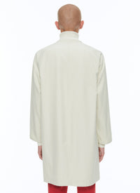 Manteau sans col boutonné - Écru