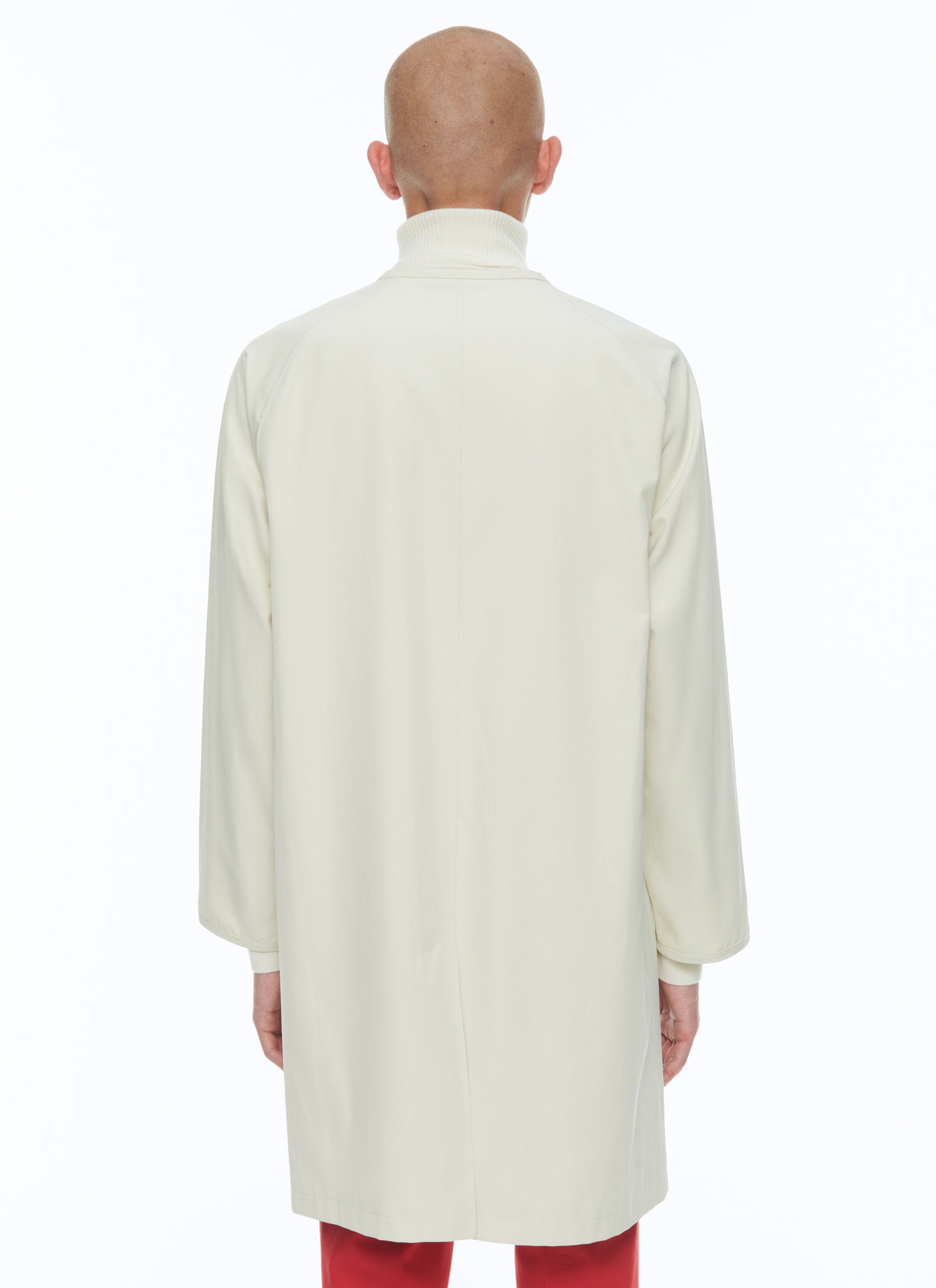 Manteau sans col boutonné - Écru