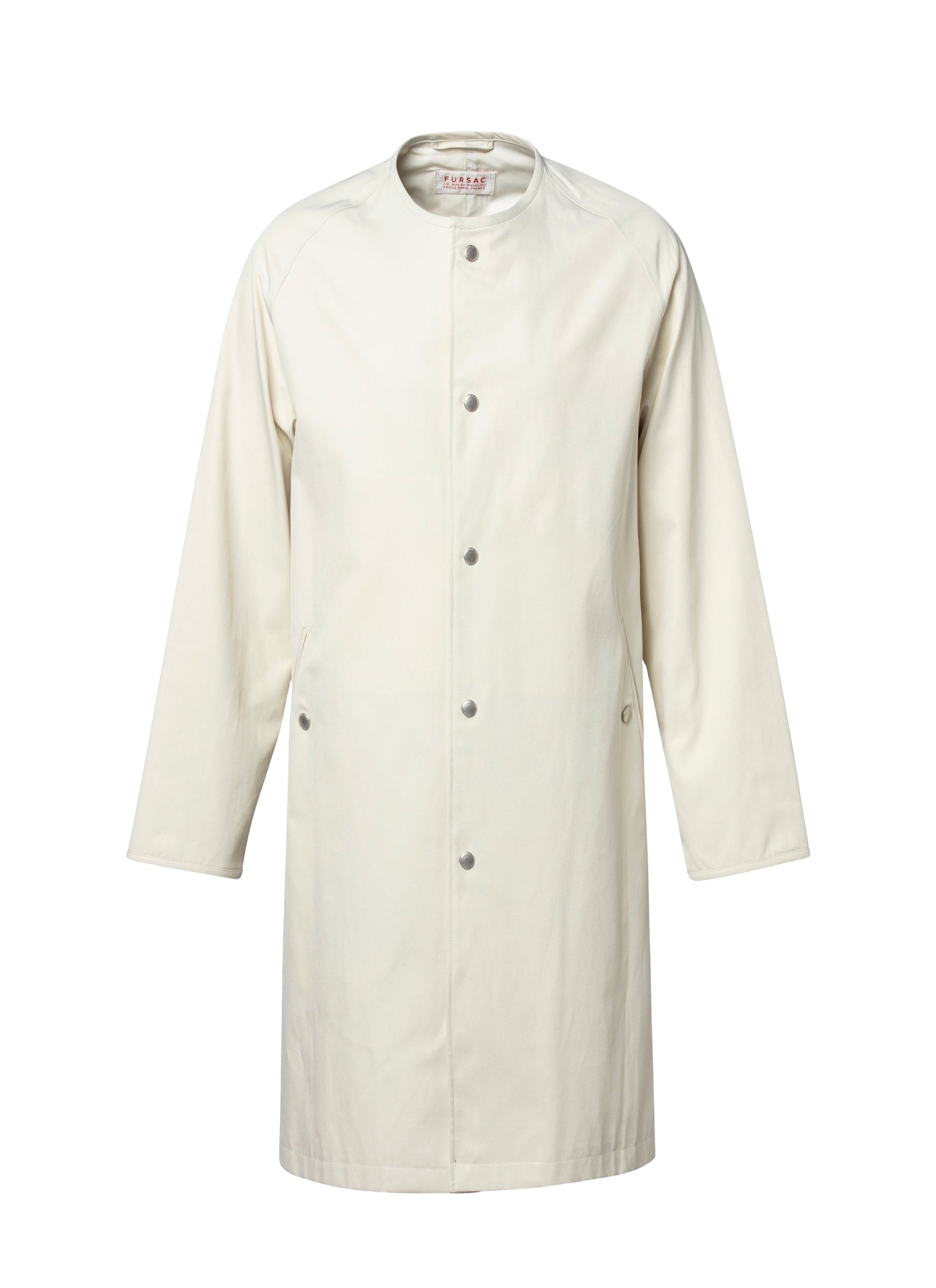 Manteau sans col boutonné - Écru