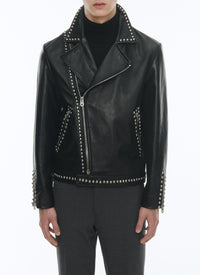 Leather studded jacket - Black