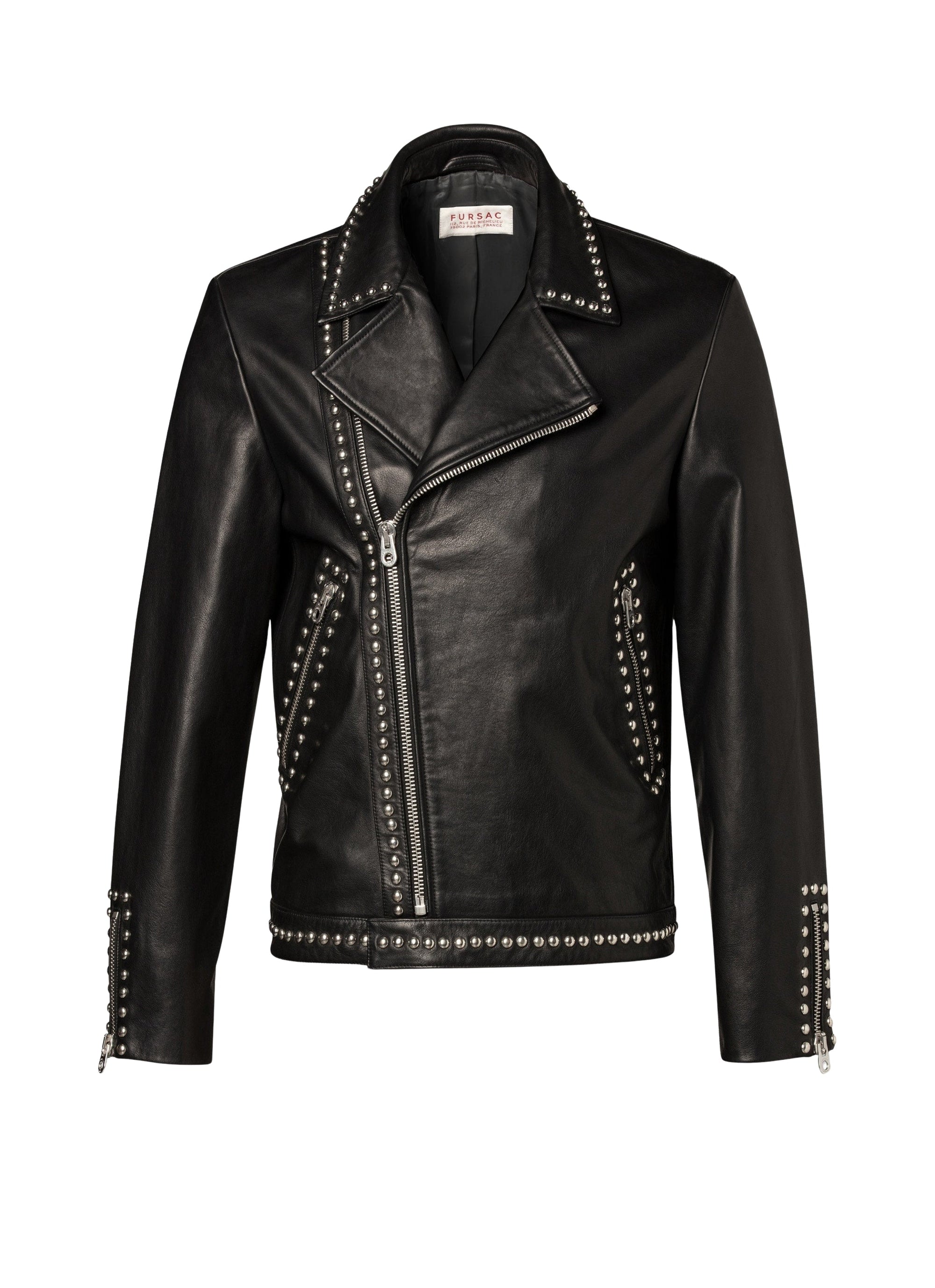 Leather studded jacket - Black