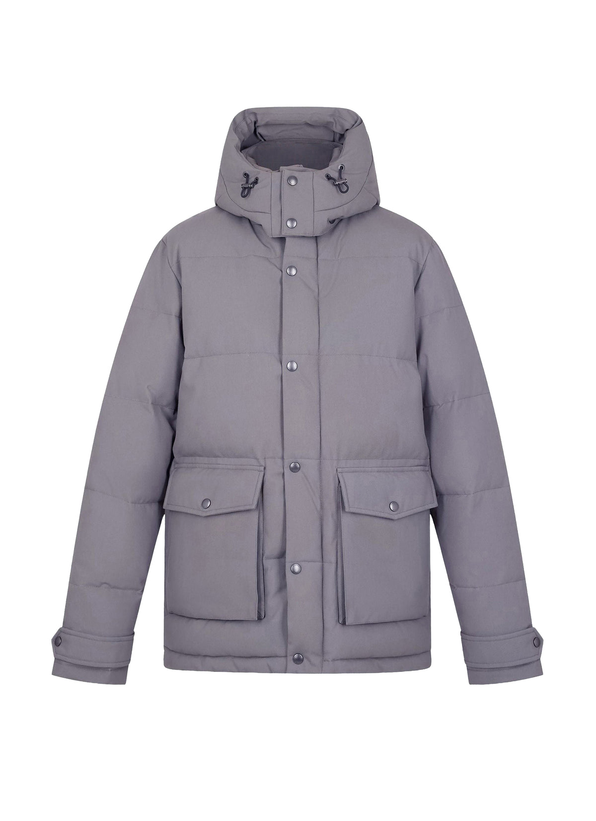 Water-repellent canvas hooded jacket - Steel
