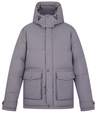 Doudoune à capuche en toile déperlante - Acier