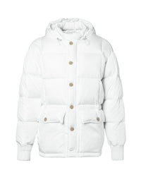 Doudoune à capuche en toile déperlante - Blanc