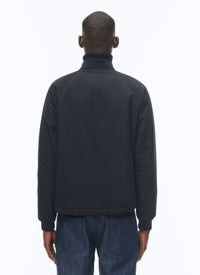 Quilted jacket in Ottoman fabric - Navy blue