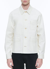 Blouson à surpiqûres contrastées - Écru