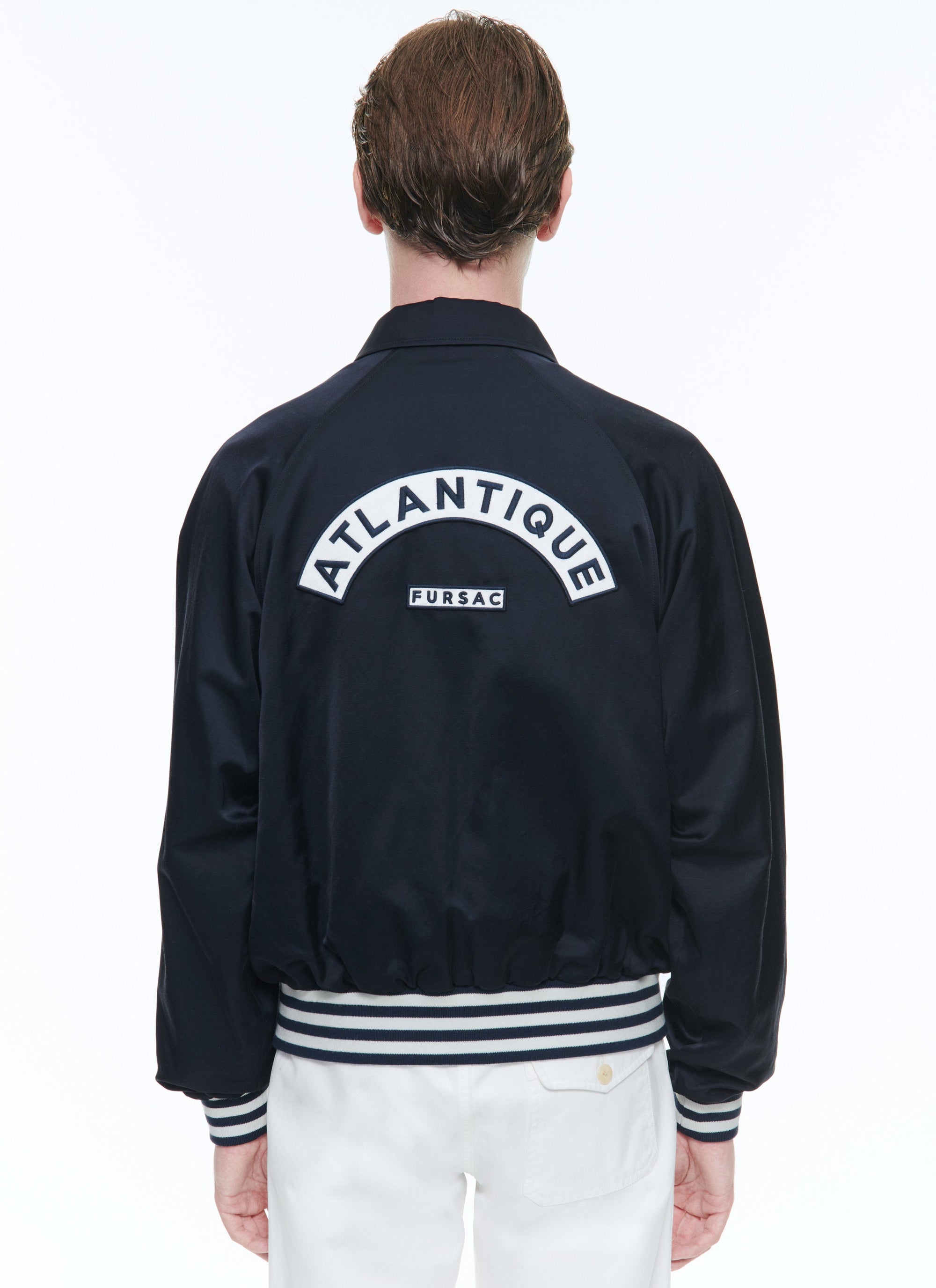 Striped button-down jacket - Navy