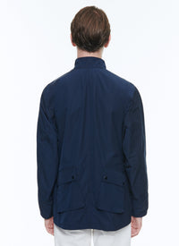 Multi-pocket parka with stand-up collar - Navy