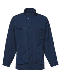 Multi-pocket parka with stand-up collar - Navy