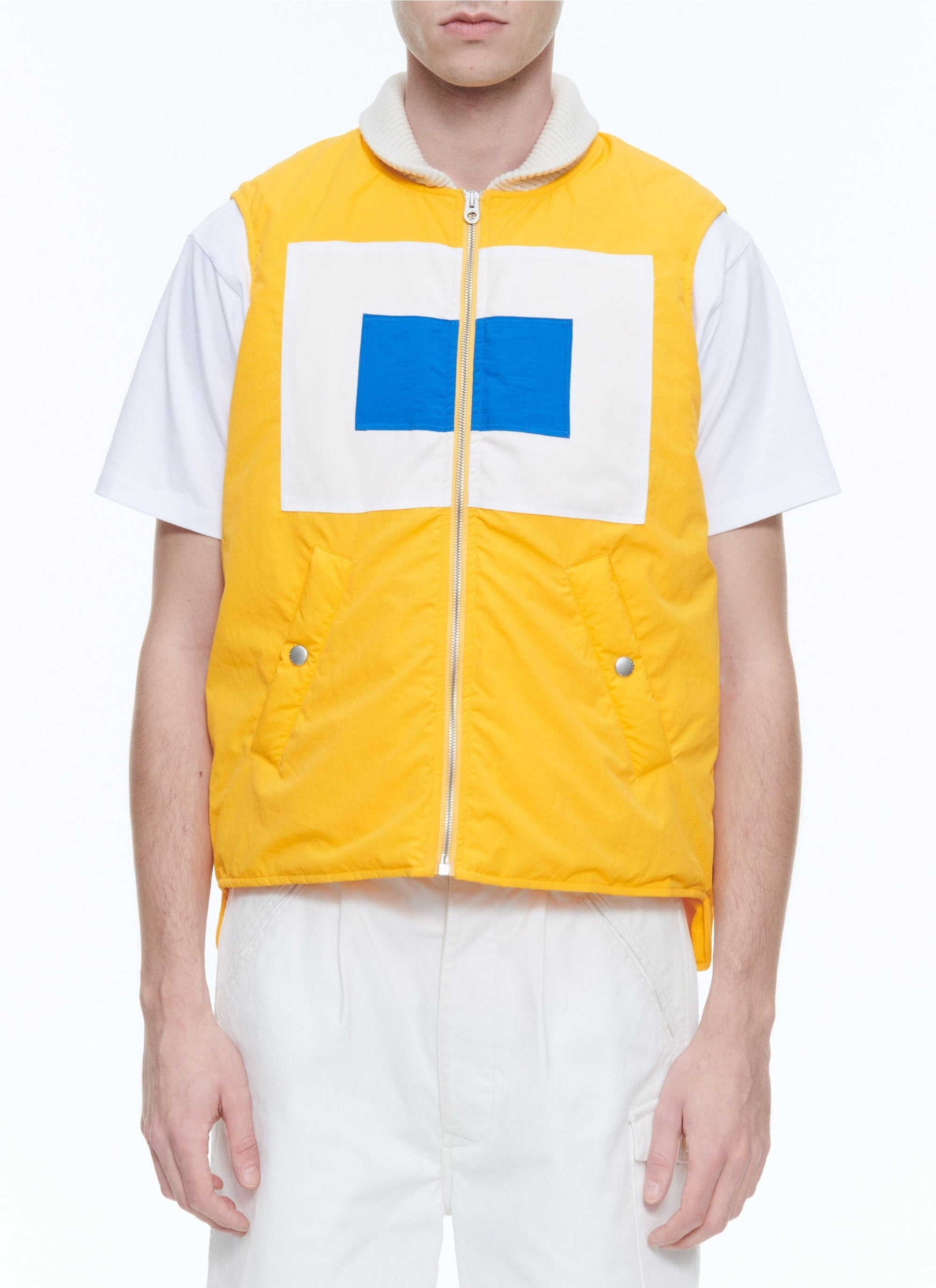 Sleeveless zip down jacket - Bright Yellow