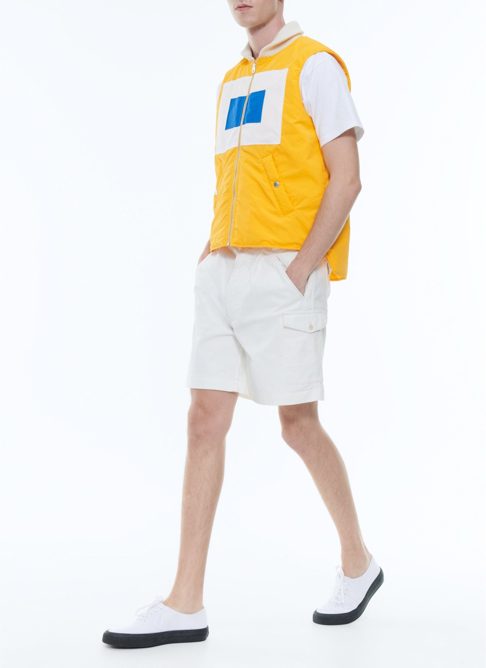 Sleeveless zip down jacket - Bright Yellow