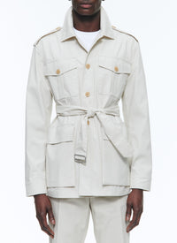 Buttoned safari jacket - Grège