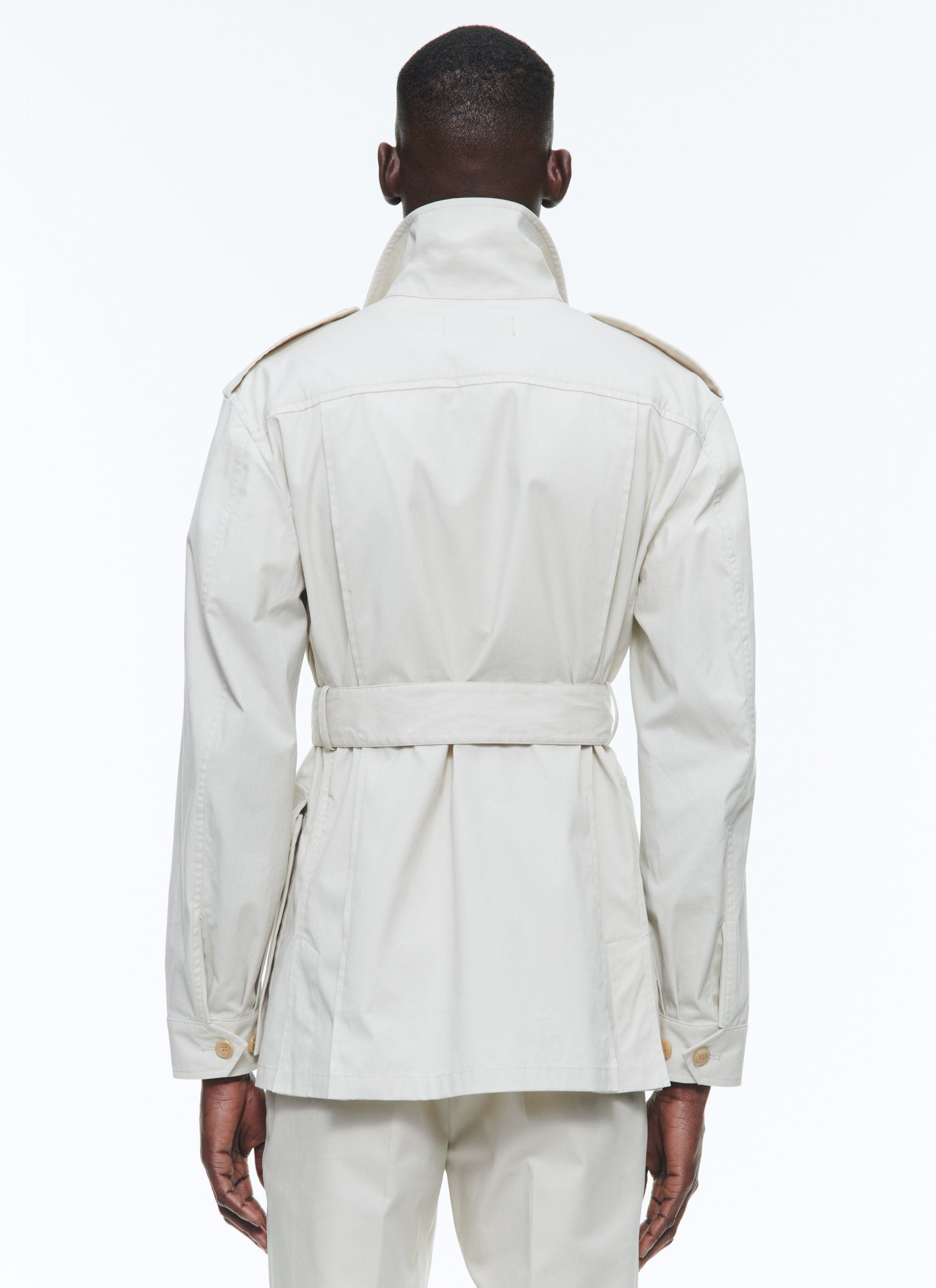 Buttoned safari jacket - Grège
