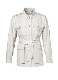 Buttoned safari jacket - Grège