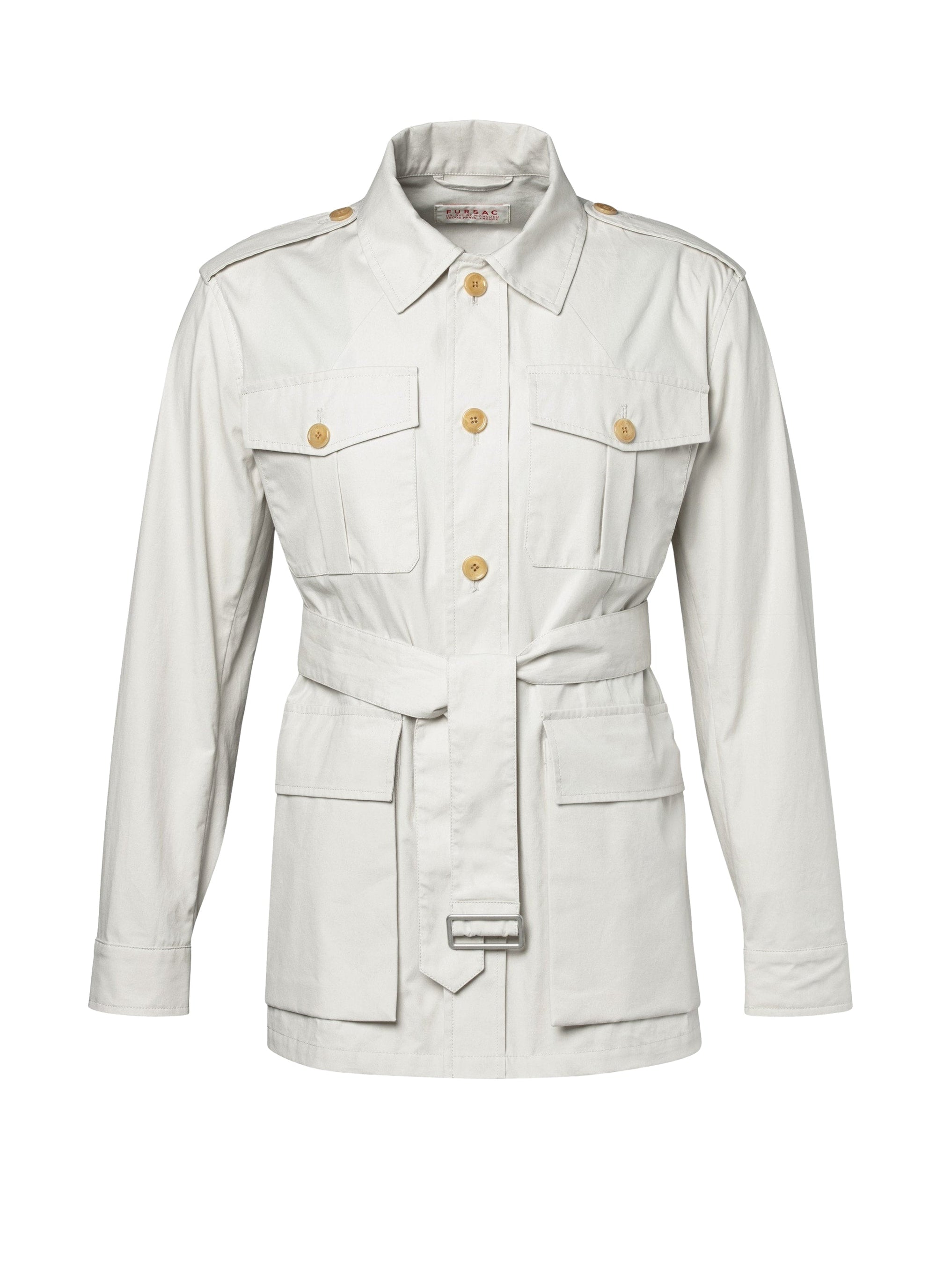 Buttoned safari jacket - Grège