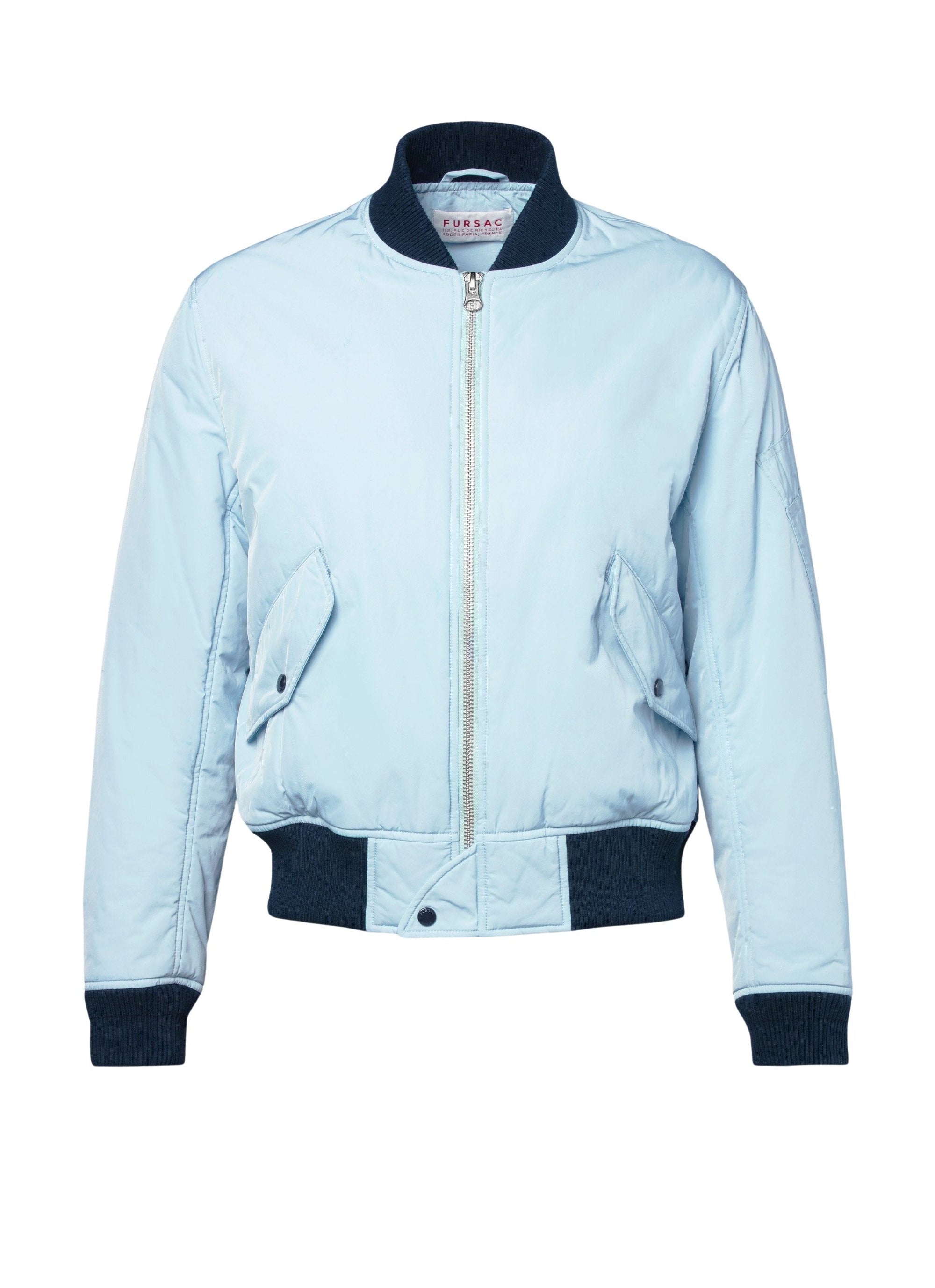 Bomber zippé à poches - Bleu Clair
