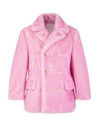 Manteau croisé à col tailleur - Rose Pâle