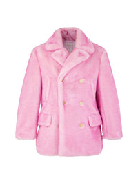 Manteau croisé à col tailleur - Rose
