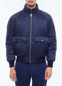 Blouson en tissu technique déperlant - Bleu Marine