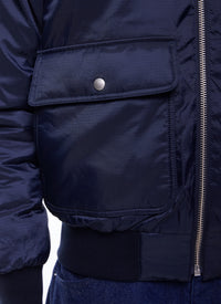 Blouson en tissu technique déperlant - Bleu Marine