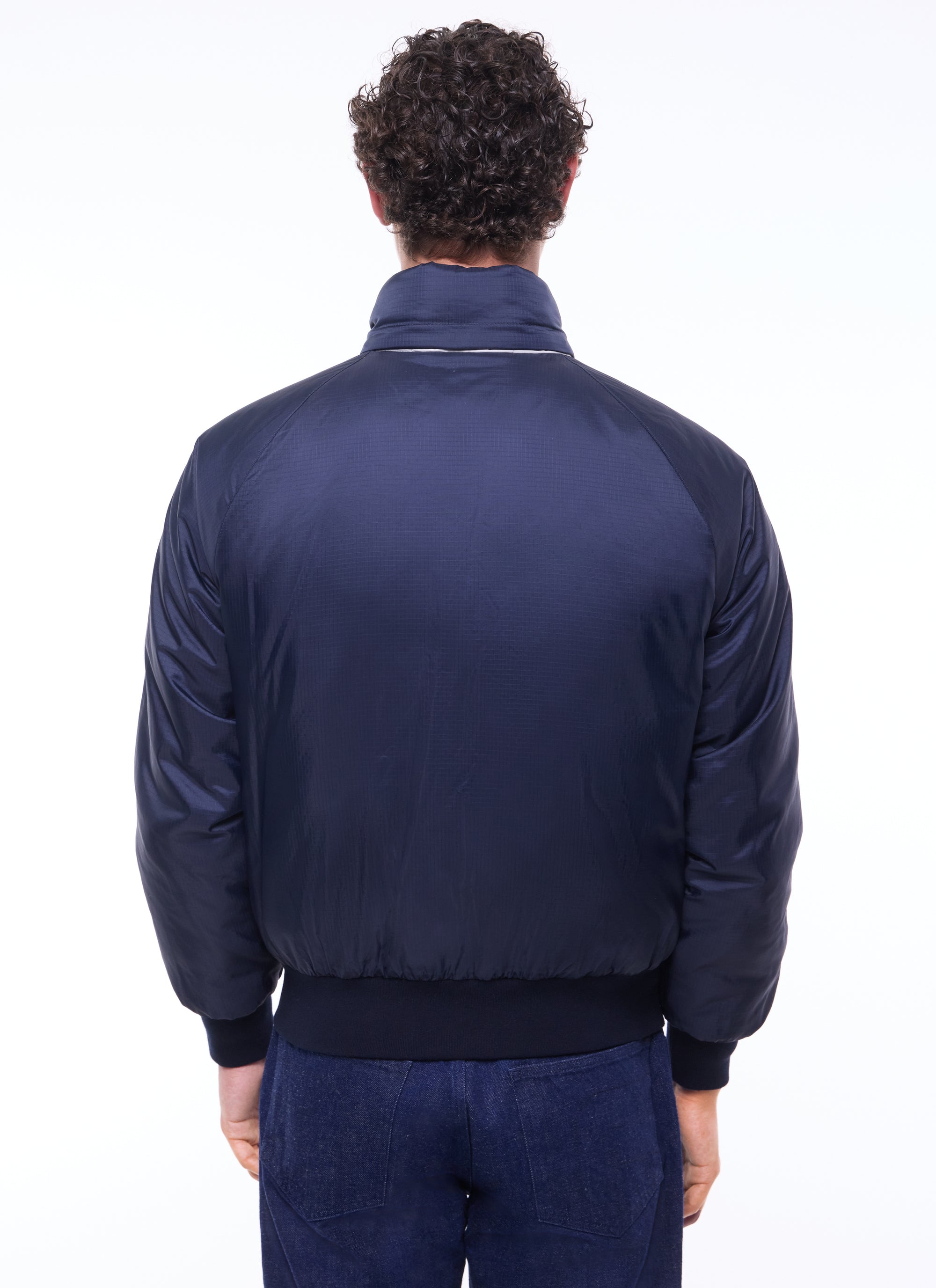 Blouson en tissu technique déperlant - Bleu Marine