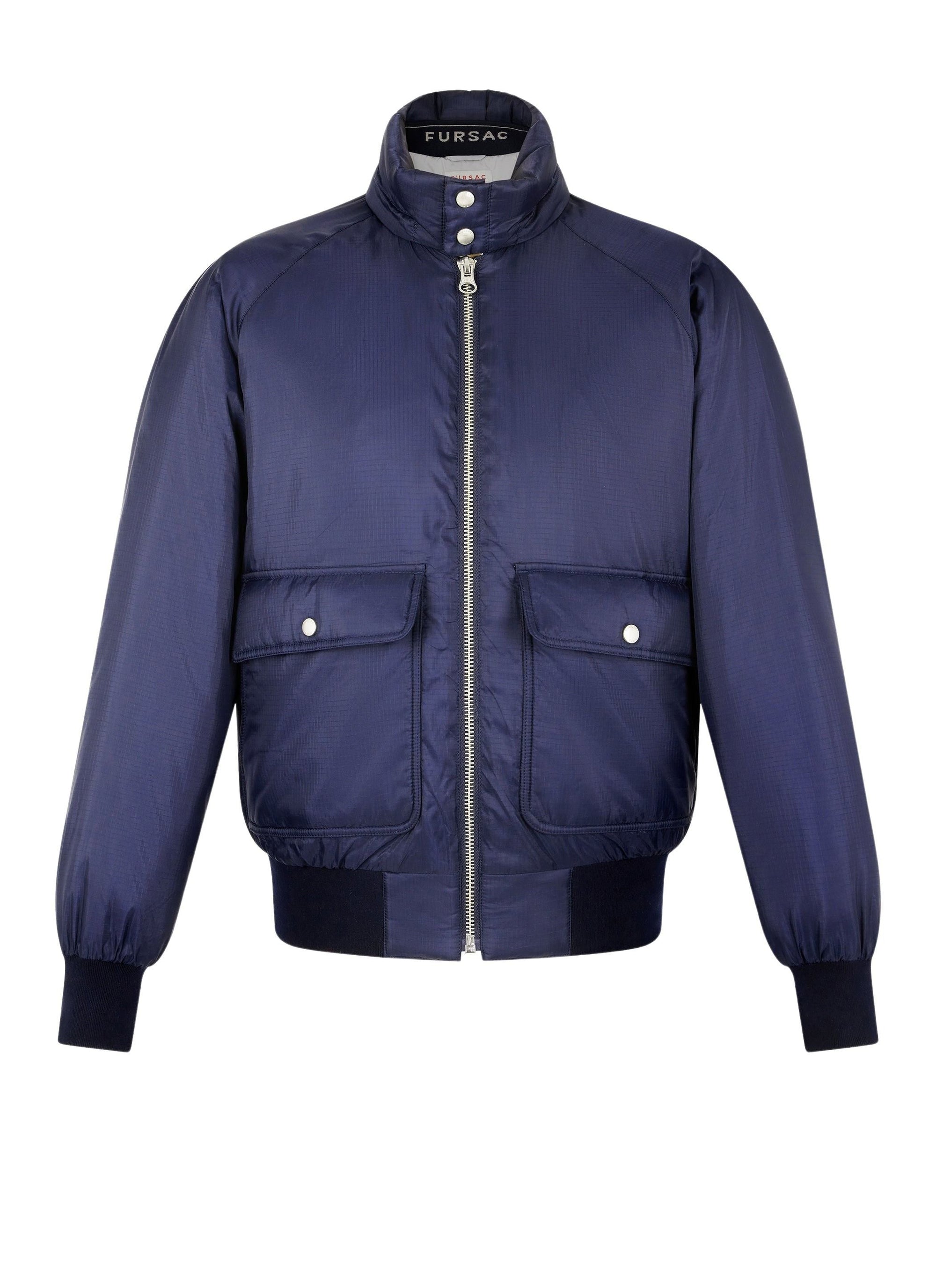 Blouson en tissu technique déperlant - Bleu Marine