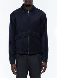 Wool blend jacket - Navy Blue