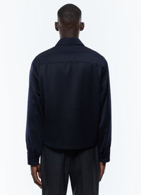 Wool blend jacket - Navy Blue