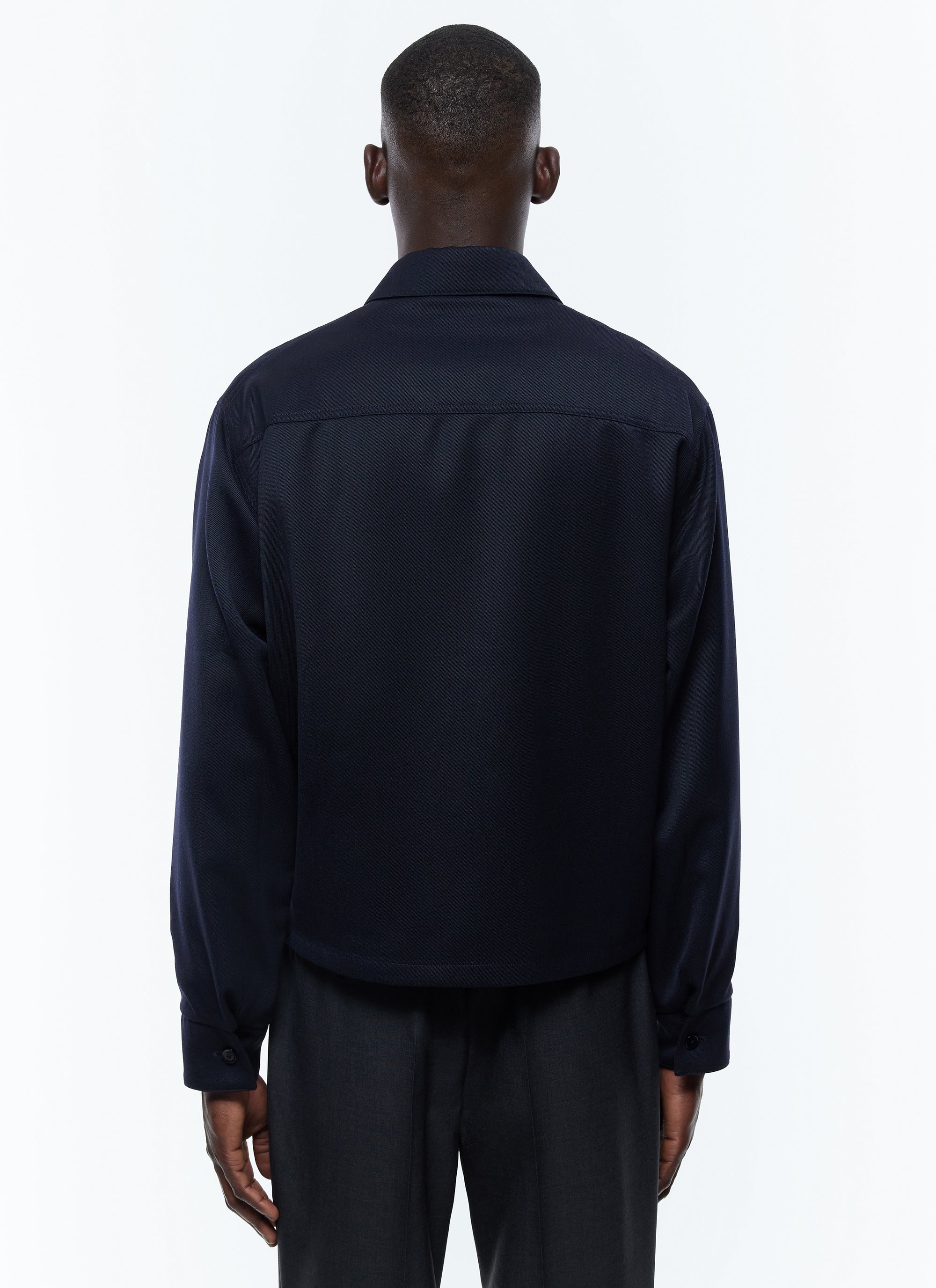 Wool blend jacket - Navy Blue