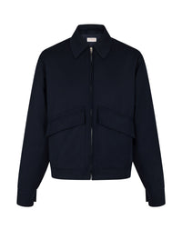 Wool blend jacket - Navy Blue