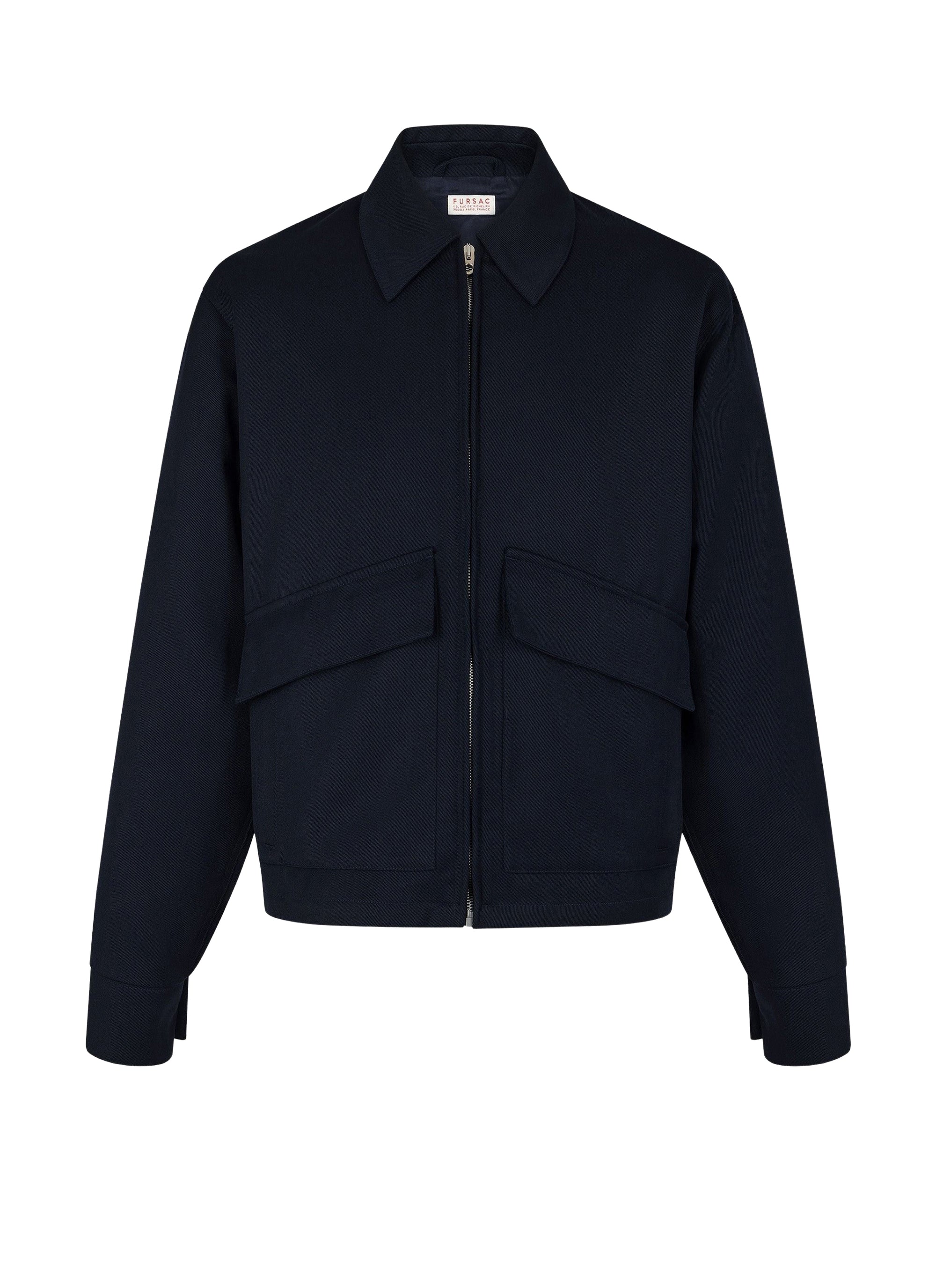 Wool blend jacket - Navy Blue