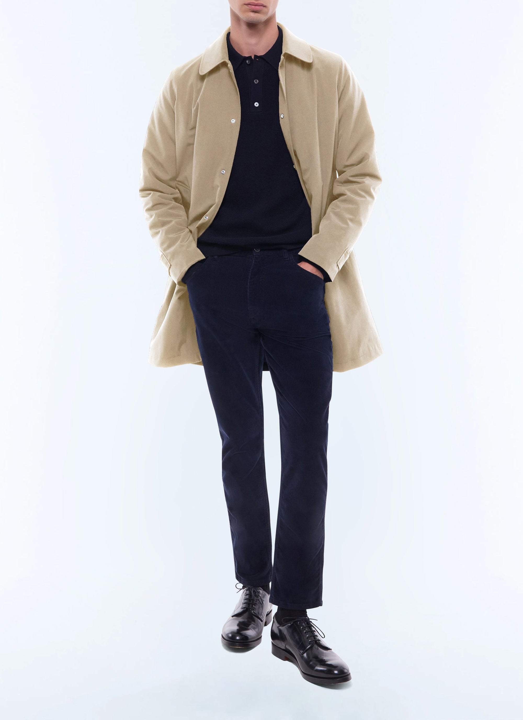 Manteau en tissu technique déperlant - Beige