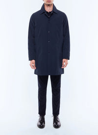 Coat in water-repellent technical fabric - Navy Blue