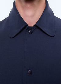 Coat in water-repellent technical fabric - Navy Blue