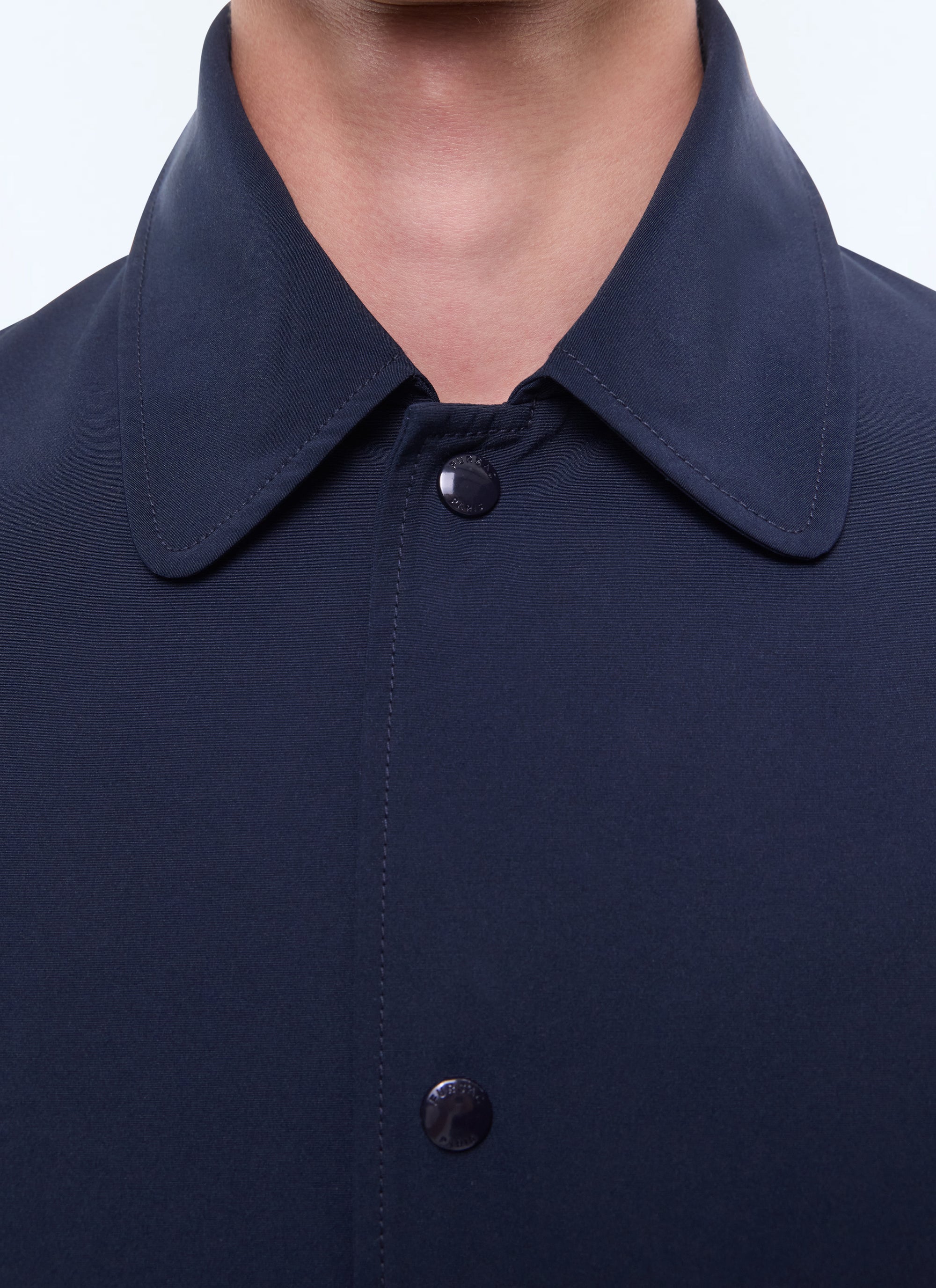 Coat in water-repellent technical fabric - Navy Blue