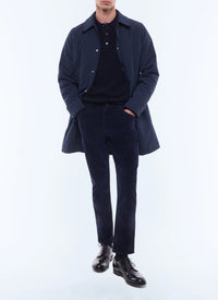 Coat in water-repellent technical fabric - Navy Blue