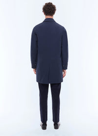 Coat in water-repellent technical fabric - Navy Blue