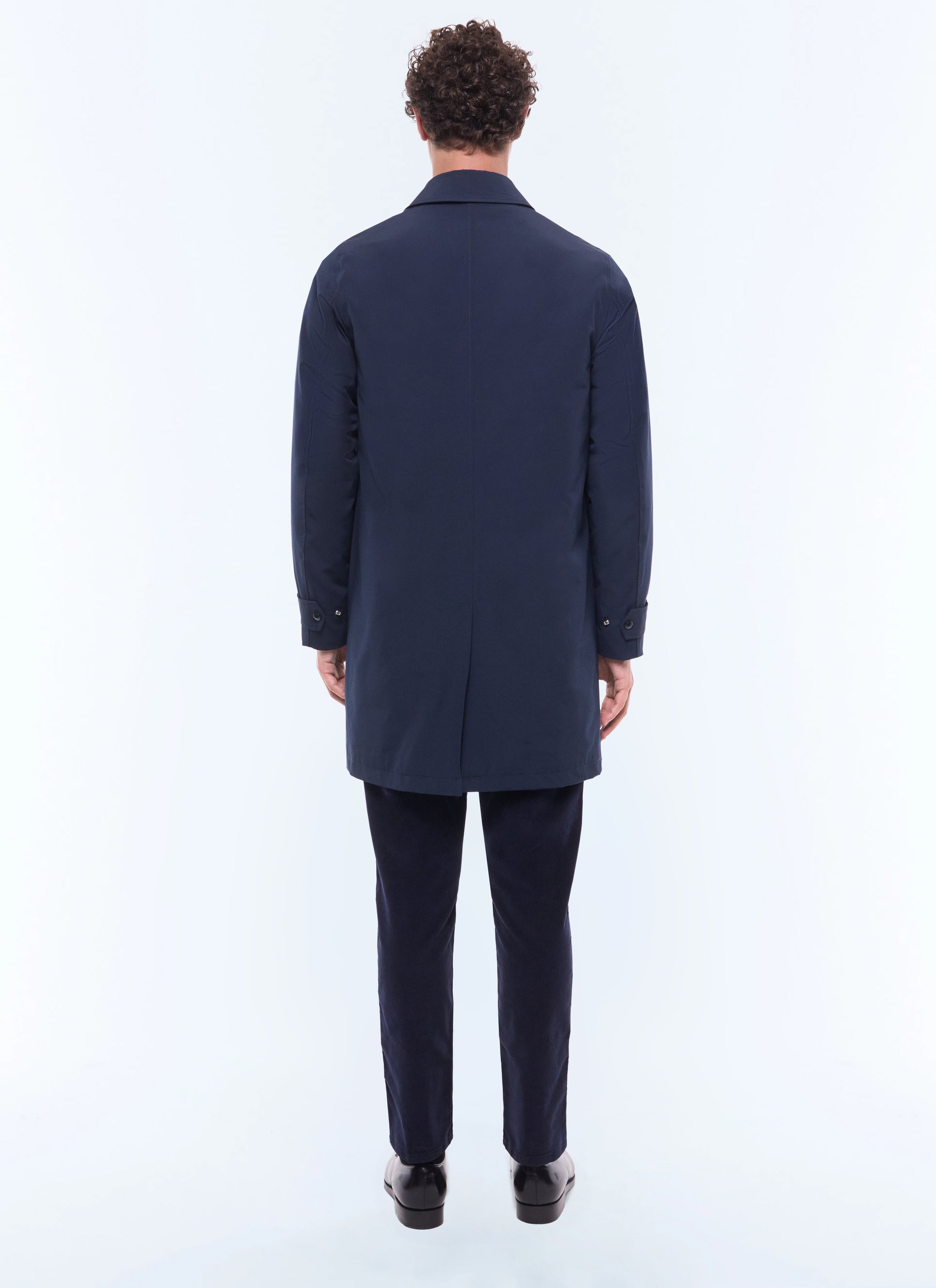 Coat in water-repellent technical fabric - Navy Blue