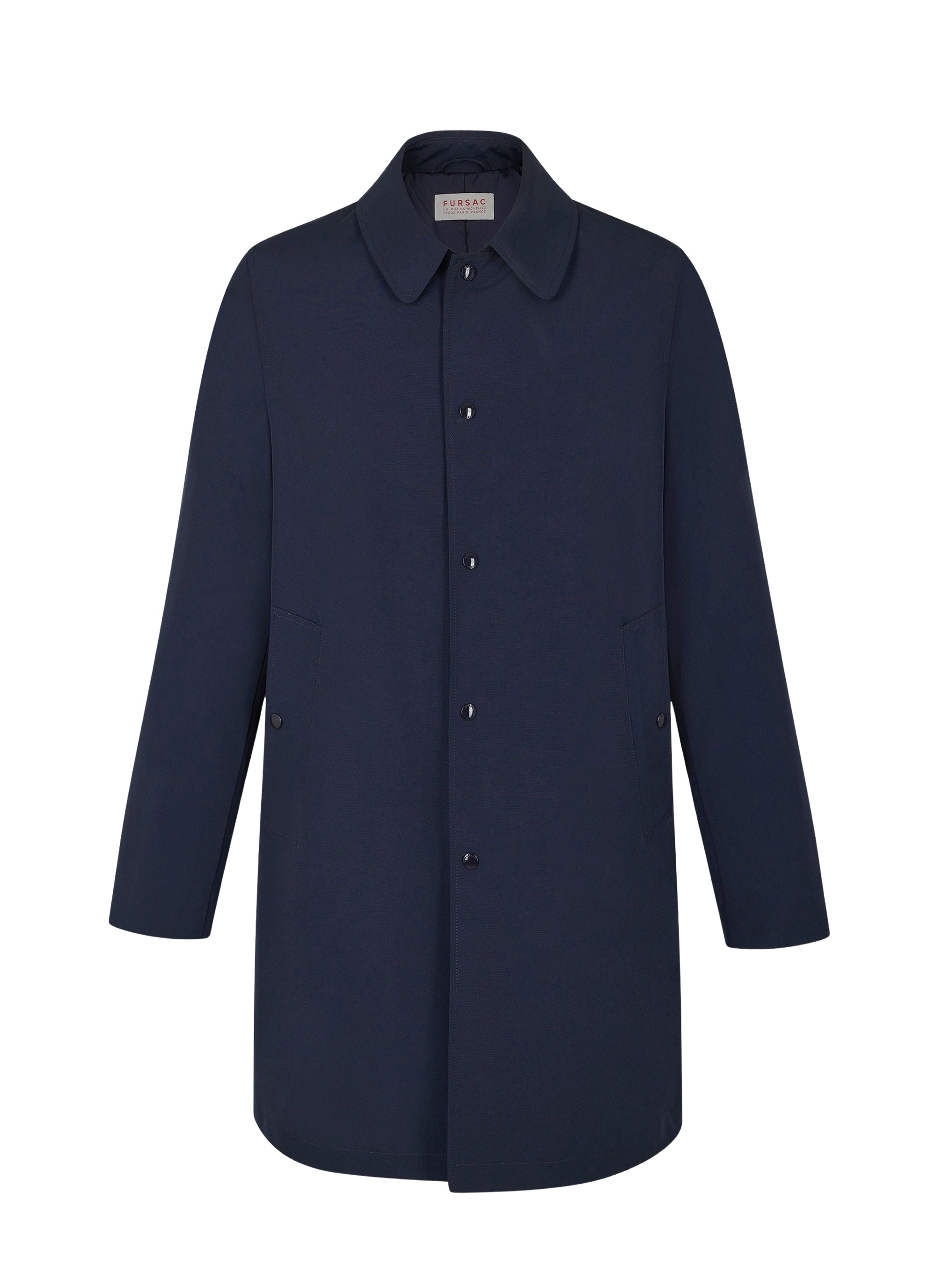 Coat in water-repellent technical fabric - Navy Blue