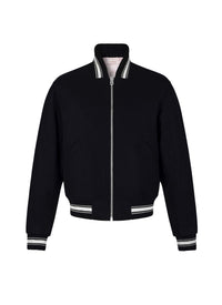 Blouson teddy en drap de laine - Noir