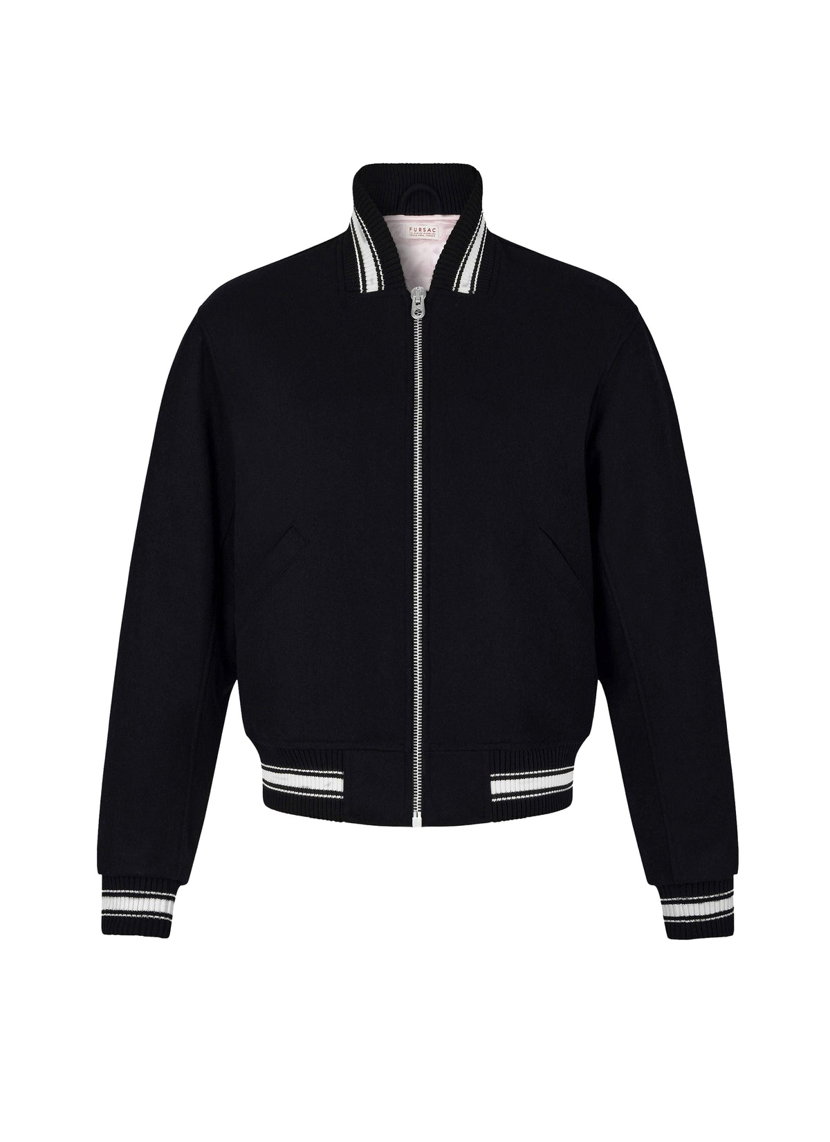 Blouson teddy en drap de laine - Noir