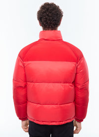 Water-repellent down jacket with removable mittens - Red