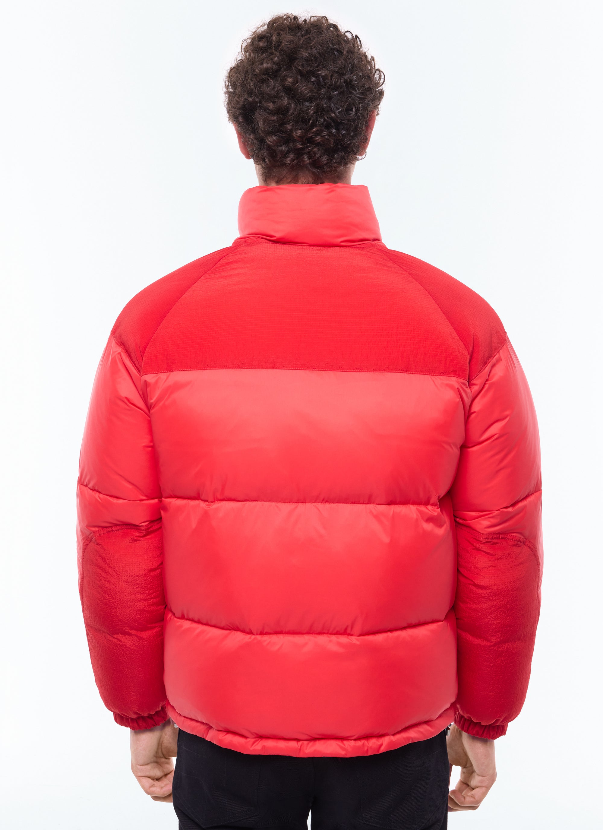 Water-repellent down jacket with removable mittens - Red