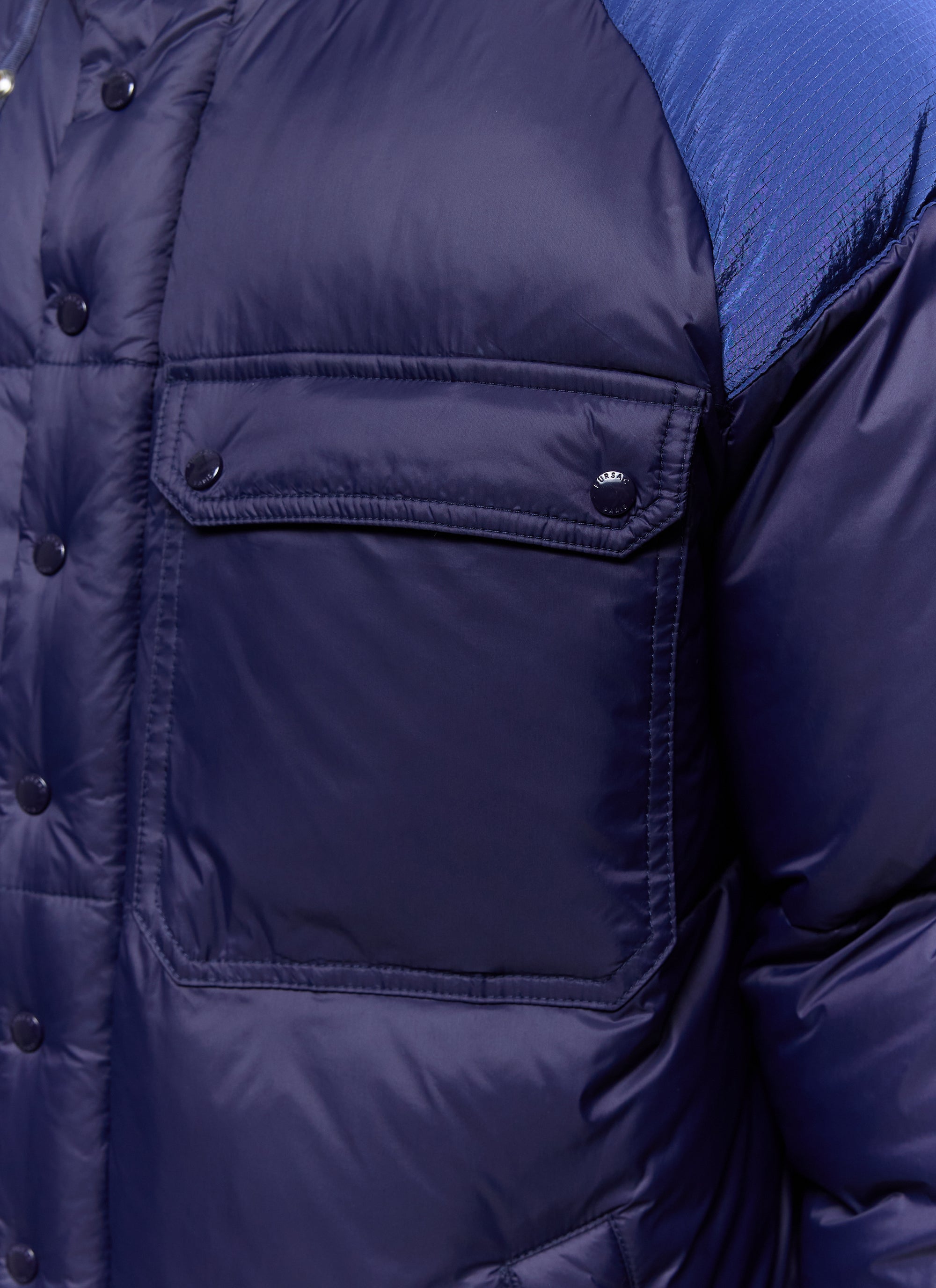 Water-repellent down jacket with removable mittens - Navy Blue