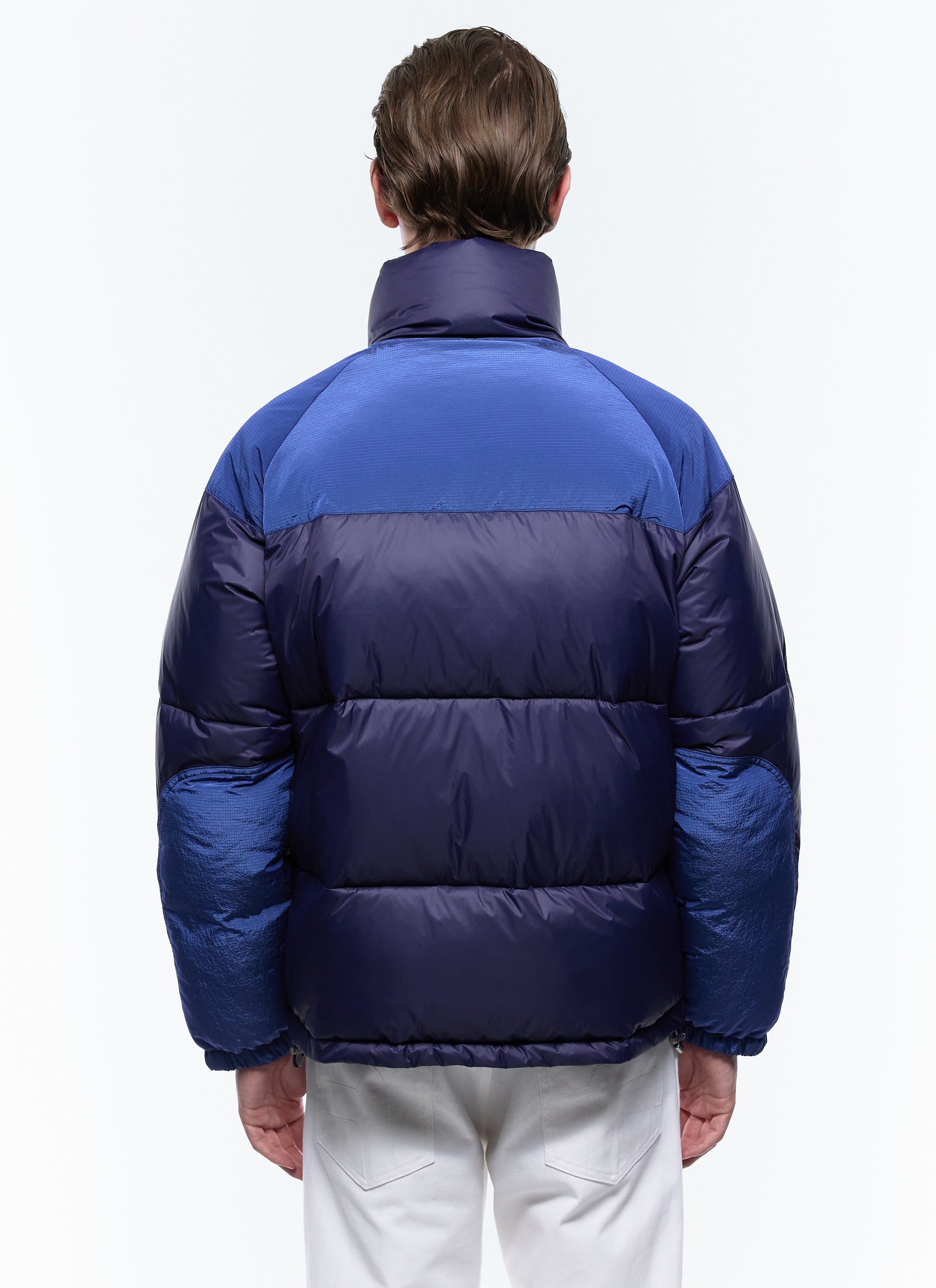Water-repellent down jacket with removable mittens - Navy Blue
