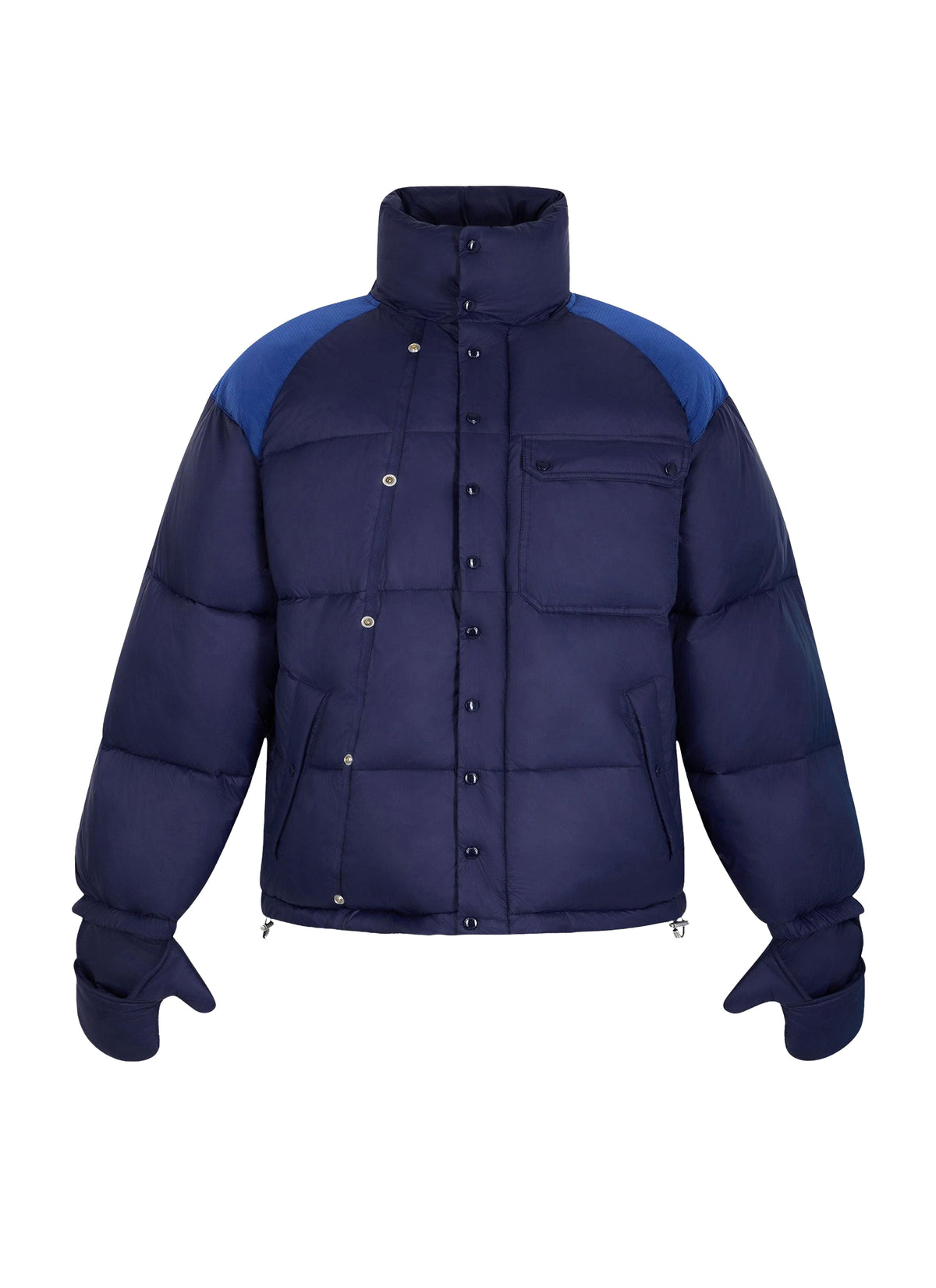 Water-repellent puffer jacket with detachable mittens - Navy