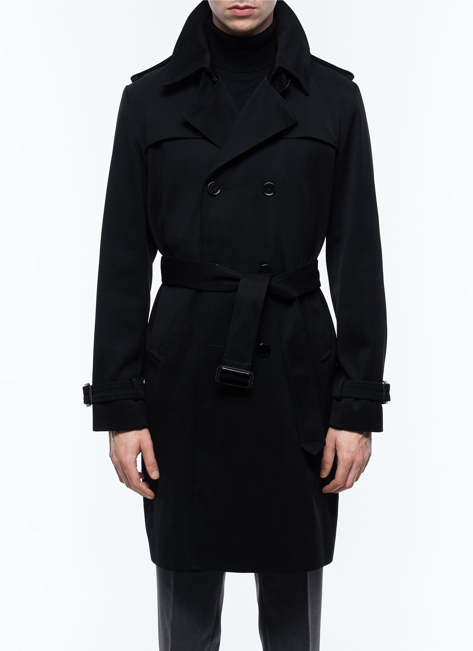Trench-coat à col tailleur - Noir
