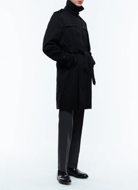 Trench-coat à col tailleur - Noir